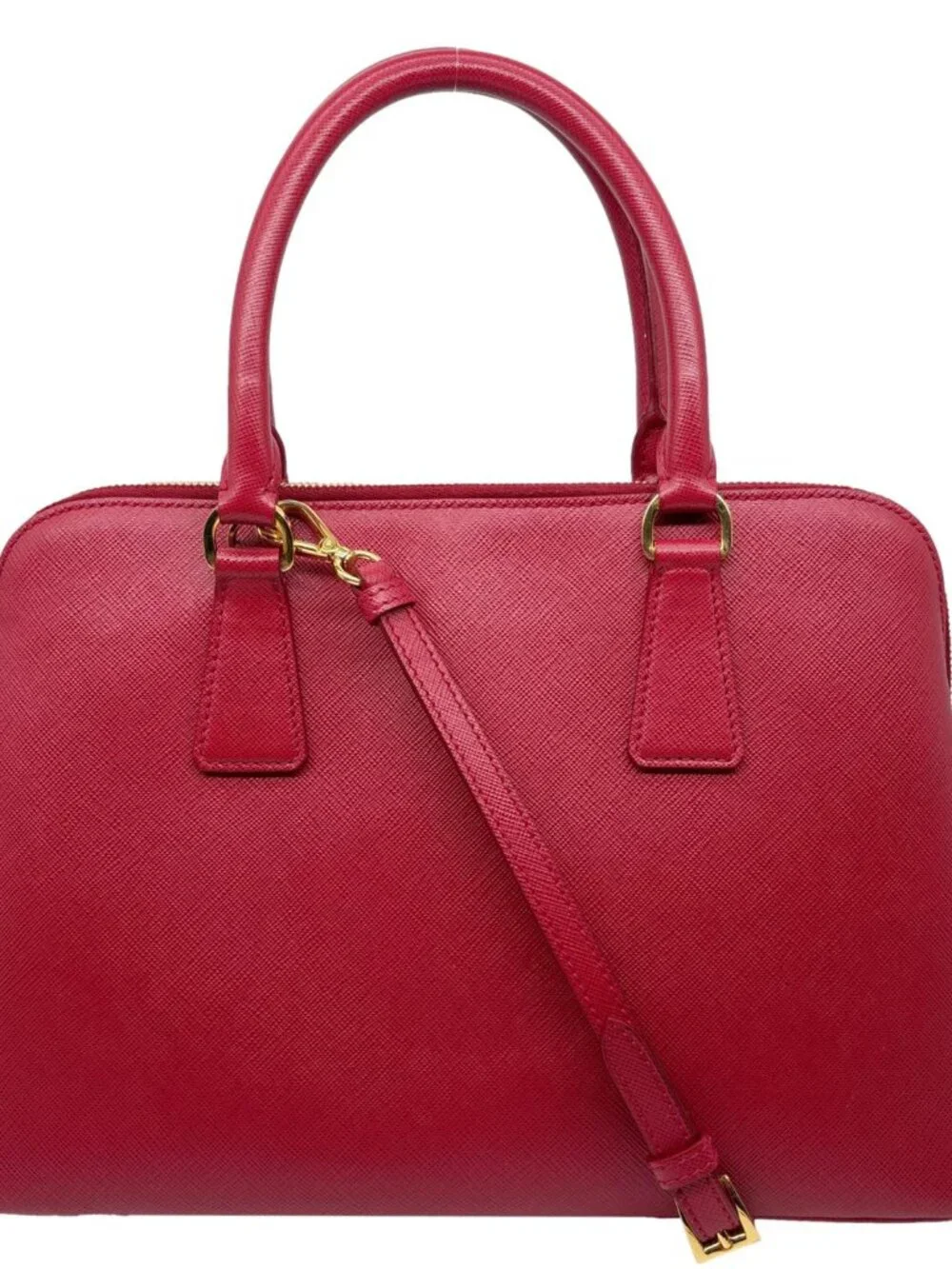 Prada Promenade Medium Saffiano Lux Leather Shoulder Bag Red